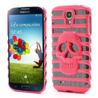 JUJEO Hollow Ladder Skull For Samsung Galaxy S4 SIV i9500 SGH M919 Plastic Shell   Non Retail Packaging   Rose Cell Phones & Accessories