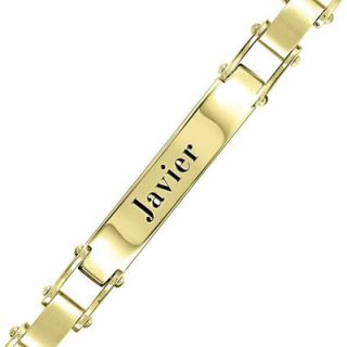 Mens Gold Tone Stainless Steel ID Bracelet (8 Letters)   Zales