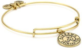 Alex and Ani "Collegiate" University of Alabama Logo Expandable Rafaelian Gold Finish Wire Bangle Bracelet Jewelry