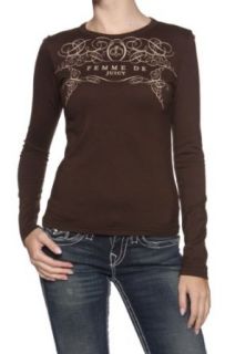Juicy Couture Longsleeve VELOURS FASHION, Color Dark Brown, Size S Fashion T Shirts