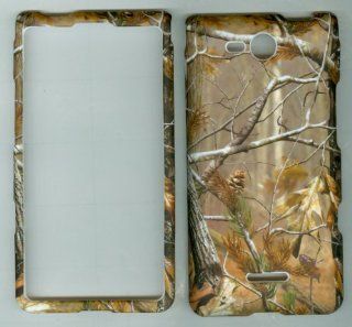 LG OPTIMUS EXCEED VS840PP / LUCID 4G VS840 VERIZON PREPAID FACEPLATE PROTECTOR HARD RUBBERIZED CASE SNAP ON CAMOUFLAGE HUNTER SERIES REAL TREE Cell Phones & Accessories