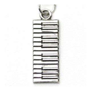 925 Sterling Silver Music Jewelry Double Octave Piano Keyboard Pendant Jewelry