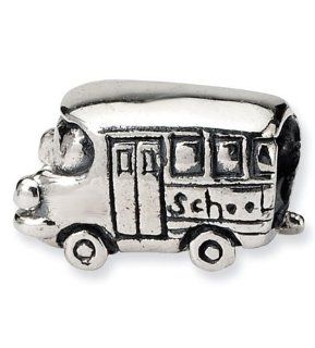 925 Sterling Silver School Bus Child Kids Jewelry Bead Bead Charms Jewelry