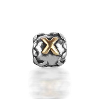 925 Silver Letter X Alphabet Bead Screw Core Chamilia Pandora Bead Style Jewelry Products Jewelry