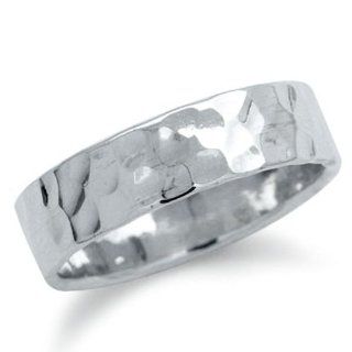 6MM Hammered 925 Sterling Silver Band Ring Jewelry