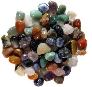 One Pound of Brazilian Polished Stones Packaged in a Velvet Bag 23 28 Pieces Per Pound   Mixed Polished Stones