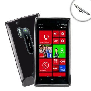 Sleek Shock Absorbing Case Cover ( Black ) with Stylus for Verizon Nokia Lumia 928 Cell Phones & Accessories