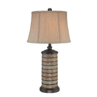 Quoizel NX928T Grass Museum of New Mexico 28 Inch Table Lamp with Tan Fabric Shade   Desk Lamps  