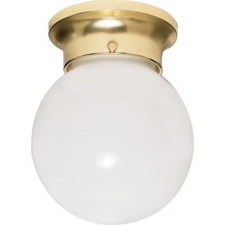 8 in W Polished Brass Ceiling Flush Mount