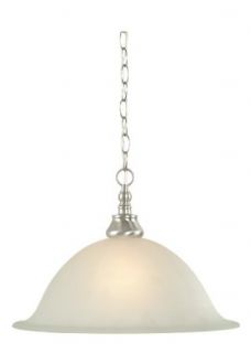 Royce Lighting RP65050 962 One Light Pendant, 16 Inch Diameter, Brush Nickel with Satin Etched Glass   Ceiling Pendant Fixtures  
