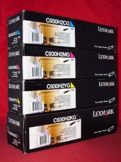 Lexmark Part # C930H2KG. C930H2CG. C930H2MG. C930H2YG OEM Toner Cartridge Set Electronics
