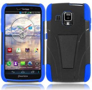 For Pantech Perception ADR930L T Stand Kickstand Hybrid Double Layer Cover Case Black/Blue Accessory Cell Phones & Accessories