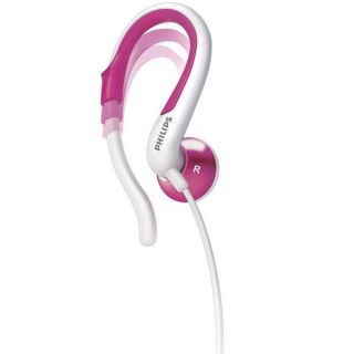 Philips SHS4848/10 Coloured Earhook Headphones   White/Pink      Electronics