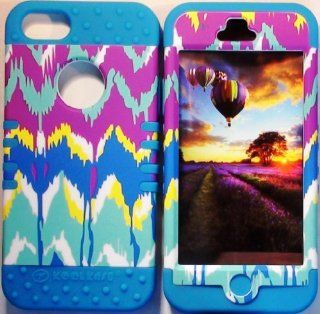 Cellphone Trendz (TM) Hybrid High Impact Bumper Case Tie Dye Aztec Tribal / Blue Silicone for Apple iphone 5 Cell Phones & Accessories