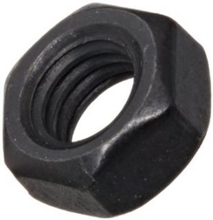 18 8 Stainless Steel Hex Nut, Black Oxide Finish, DIN 934, Metric, M4 0.7 Thread Size, 7 mm Width Across Flats, 3.2 mm Thick (Pack of 100)