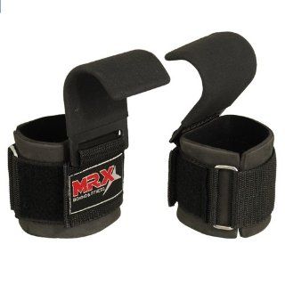 Power Lifting Hooks with Wrist Support (Black)  Womens Lifting Hooks  Sports & Outdoors