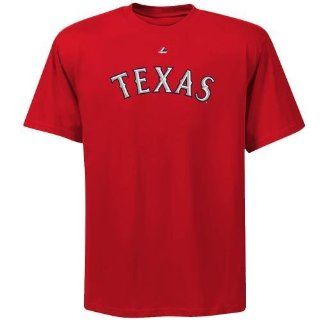 Majestic Texas Rangers Big Sizes Team Logo T Shirt   Red  Sports Fan T Shirts  Sports & Outdoors