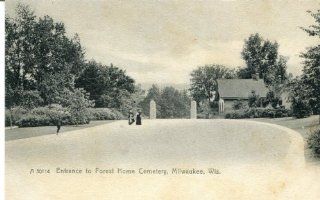 c1906 Entrance Forest Home Cemetery MILWAUKEE WI Unused Vintage Rotograph  Prints  
