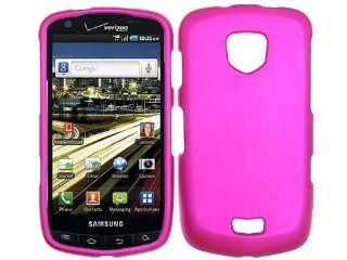 Hot Pink Rubberized Faceplate Hard Rubber Case Cover for Samsung Droid Charge SCH i510 i520 w/ Free Pouch Cell Phones & Accessories