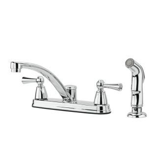 Pfister Hollis Polished Chrome Low Arc Kitchen Faucet with Side Spray