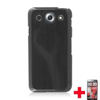LG Optimus G Pro E980�CARBON FIBER HARD PLASTIC 2 PIECE SNAP ON CELL PHONE CASE + SCREEN PROTECTOR, FROM [TRIPLE8ACCESSORIES] Cell Phones & Accessories