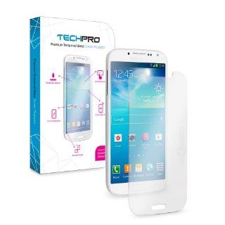 TechPro Galaxy S4 ShatterProof Premium Tempered Glass Screen Protector   HD Clarity. Easy Install. 0.4mm Thin. Rounded Edges. [1 Pack. Retail Packaging] Cell Phones & Accessories