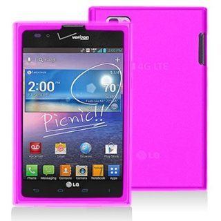 Purple TPU Rubber Skin Case Cover for LG Intuition VS950 Cell Phones & Accessories