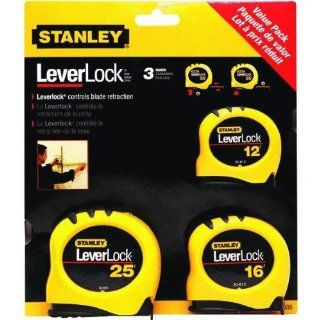 Stanley Tools 95 986 Leverlock Tapes Value Pack   Tape Measures  