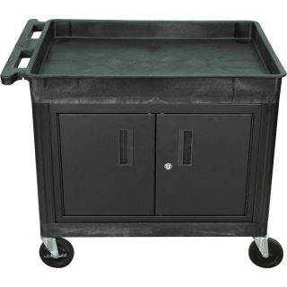 Luxor Cart with Locking Cabinet — 400-Lb. Capacity, Model# TC12C-B  Utility Carts