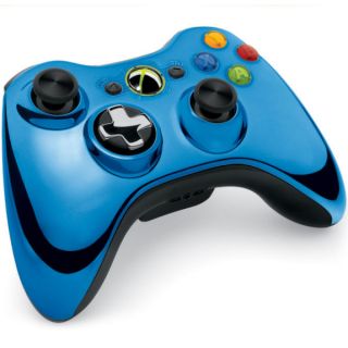 Xbox 360 Chrome Wireless Controller Blue      Games Accessories