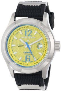 Chase Durer Men's 990.2YL RUBB Starburst Automatic Yellow Carbon Fiber Dial Watch Watches