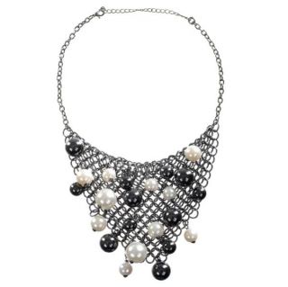 French Connection Pearl Mesh Bib Collar      Womens Accessories