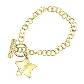 Star Name Toggle Bracelet in Sterling Silver with 14K Gold Plate (8