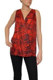 Women's Rachel Zoe Hayes Zebra Print Tank Top in Red Size 2