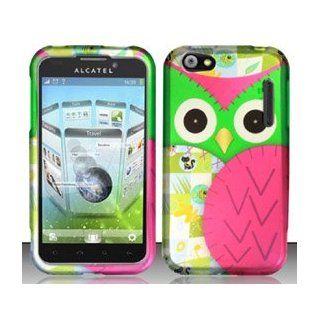 Alcatel One Touch Ultra 995 Colorful Owl Design Hard Case Snap On Protector Cover + Free American Flag Pin Cell Phones & Accessories