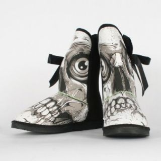 Iron Fist   Womens Bone Breaker Fugg Boots in White/Black, Size 6 W US, Color White/Black Shoes