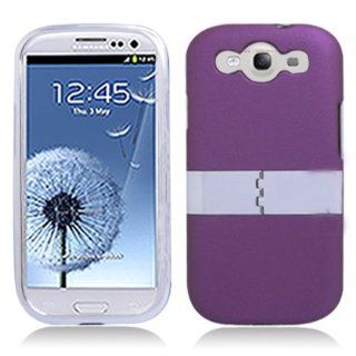 For Sam Galaxy S III I9300 Rubber With Stand, Purple Cell Phones & Accessories