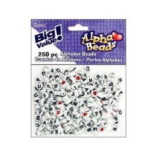 Darice 0791 16 250 Piece Heart Shaped Alpha Beads, 7mm