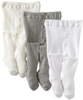 Country Kids Baby girls Infant Cotton Pellerine 3 Pair Tights, White/Ivory/Grey, 12 24 Months Infant And Toddler Tights Clothing