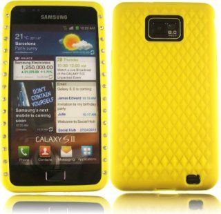 Diamante Silicone Shell Case Cover For Samsung Galaxy S2 i9100 / Yellow Design Cell Phones & Accessories