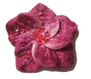 Cuteque International 6 Piece Soft Velvet Cherry Blossom Sequin Embellishment, Wine