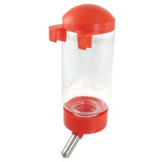 Pet Puppy Rabbit Dog Hanging Fountain Bottle Water Feeder Red Clear 370ml 
