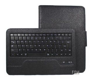 FOME High Quality PU Leather with Removable Detachable Bluetooth Keyboard Case Cover Stand for Google Nexus 10   Black Computers & Accessories