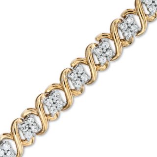 CT. T.W. Diamond X Bracelet in 10K Gold   Zales