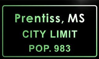 t79775 g Prentiss, MS City Limit POP. 983 Indoor Neon Sign   Business And Store Signs