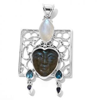 Sajen Silver by Marianna and Richard Jacobs Labradorite and Multigemstone Carve