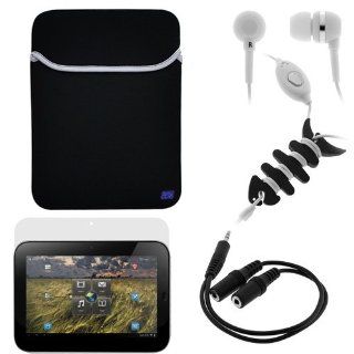BIRUGEAR Black Neoprene Sleeve Case + LCD Screen Protector + Audio Y Extension Cable + Microphone Headset + Fishbone Headset Wrap for Lenovo IdeaPad K1 Computers & Accessories