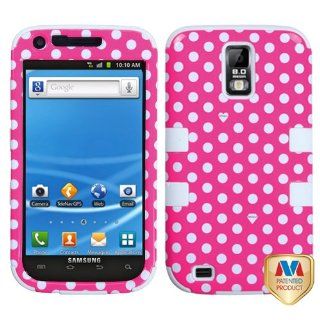 MyBat SAMT989HPCTUFFIM009NP Rugged Hybrid TUFF Case for T Mobile Samsung Galaxy S2   Retail Packaging   Dots   Pink/White Cell Phones & Accessories