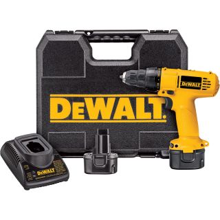 DEWALT Heavy-Duty Cordless Compact Drill/Driver Kit — 9.6 Volt, 3/8in., Model# DC750KA  Cordless Drills
