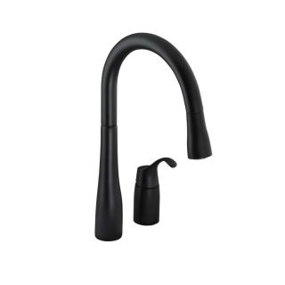 KOHLER Simplice Matte Black Pull Down Kitchen Faucet